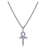 Iced Out Ankh Pendant w/ 24” chain