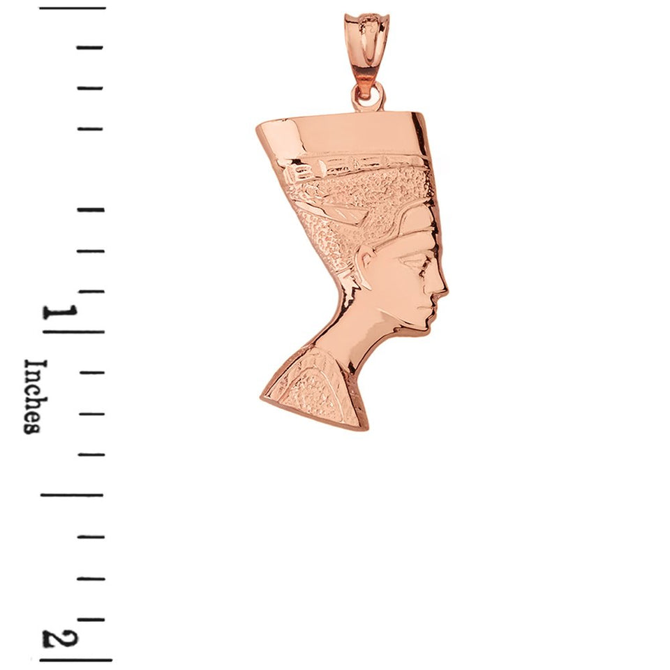 Rose Gold Egyptian Queen Nefertiti Pendant& Necklace