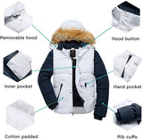 Men's Winter Puffer Coat Casual Fur Hooded Warm Outwear Jacket