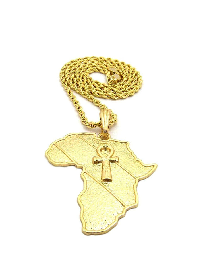 Godly  Gold African Pendant & Chain Set