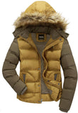 Men's Winter Puffer Coat Casual Fur Hooded Warm Outwear Jacket
