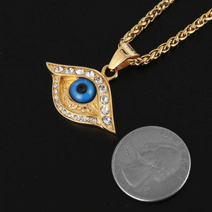 18k Gold Plated Iced Out Eye of Horus Egypt