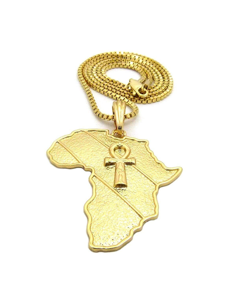 Godly  Gold African Pendant & Chain Set