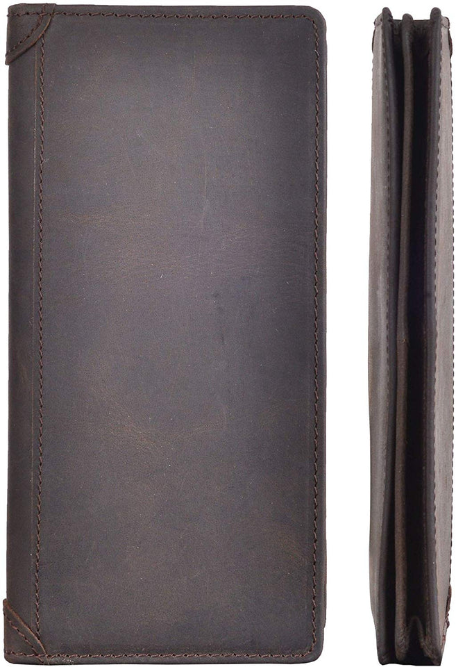 Kings Vintage Genuine Leather Long Wallets Bifold Wallet