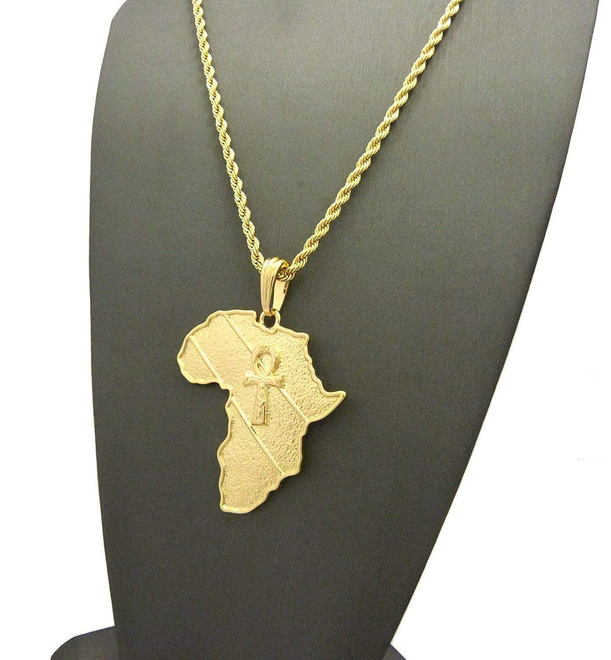 Godly  Gold African Pendant & Chain Set