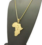 Godly  Gold African Pendant & Chain Set