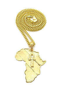 Godly  Gold African Pendant & Chain Set