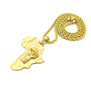 Godly  Gold African Pendant & Chain Set