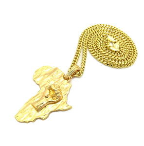 Godly  Gold African Pendant & Chain Set