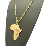 Godly  Gold African Pendant & Chain Set