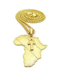 Godly  Gold African Pendant & Chain Set