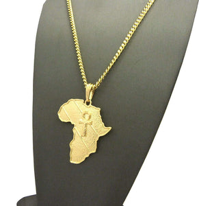 Godly  Gold African Pendant & Chain Set