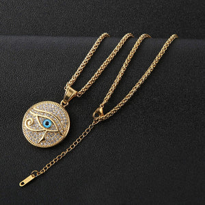 18k Gold Plated Iced Out Eye of Horus Egypt