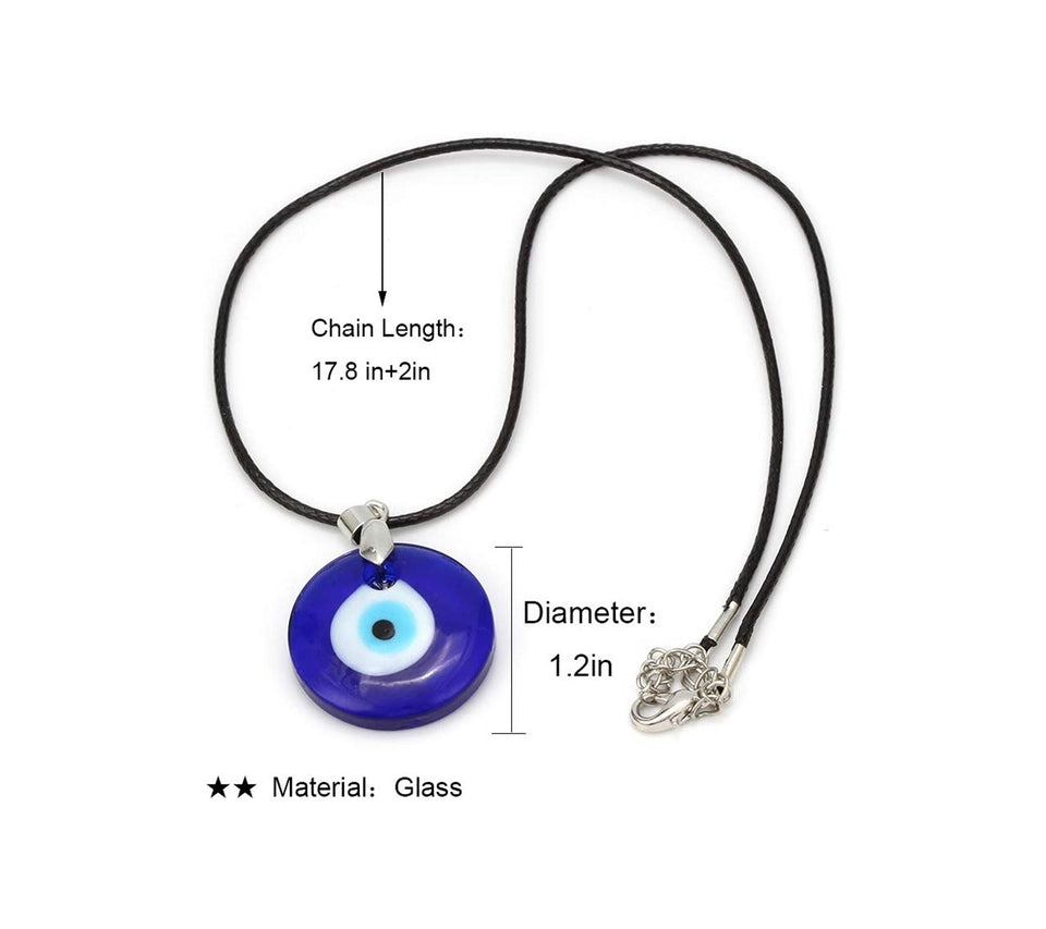 Evil Eye Leather Rope Necklace