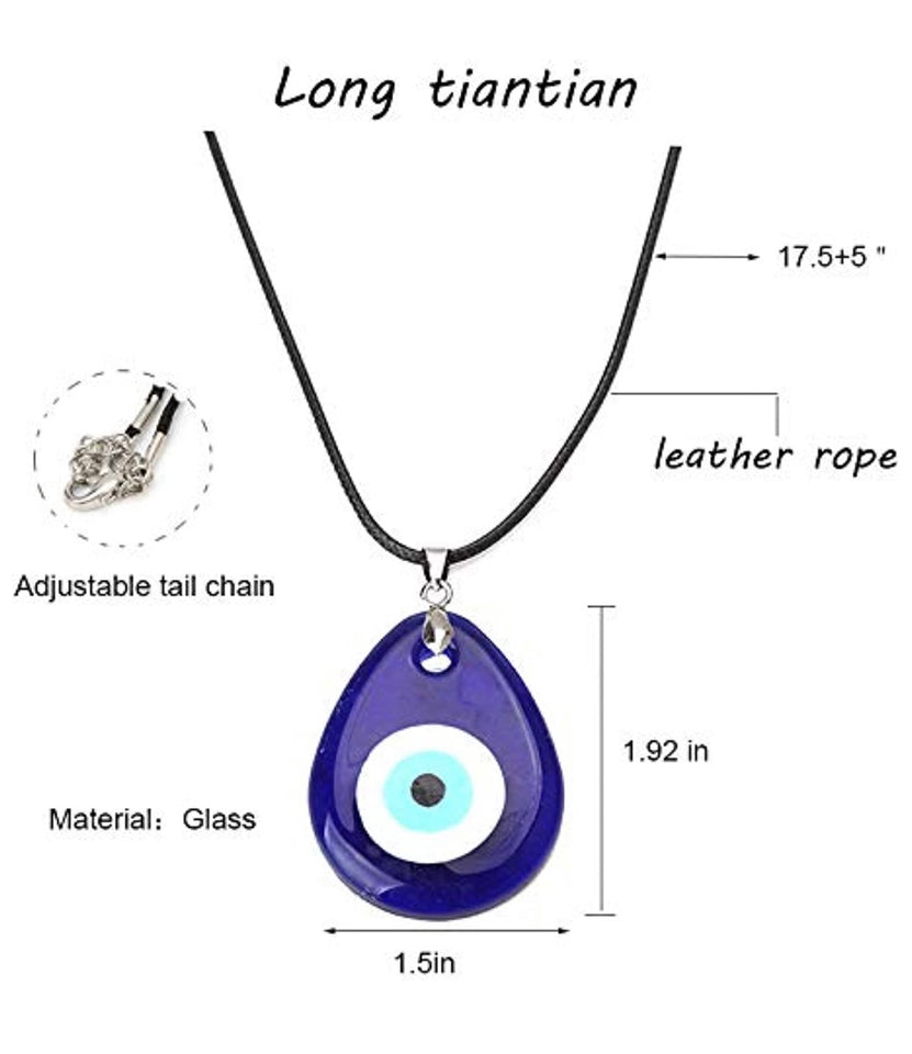 Evil Eye Leather Rope Necklace