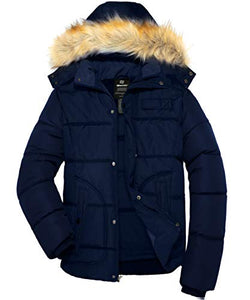 Men's Winter Puffer Coat Casual Fur Hooded Warm Outwear Jacket